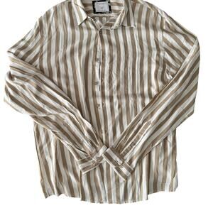 Denim‎ and Flower Men's XL Striped Button Down with Floral detail